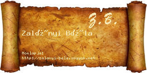 Zalányi Béla névjegykártya