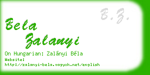 bela zalanyi business card