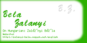 bela zalanyi business card